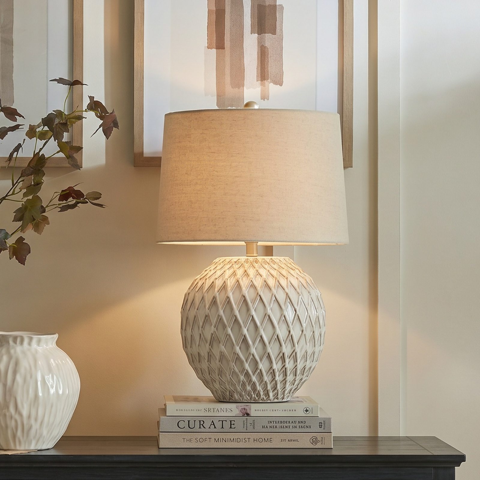 Celeste Table Lamp — Cream · Ceramic & linen