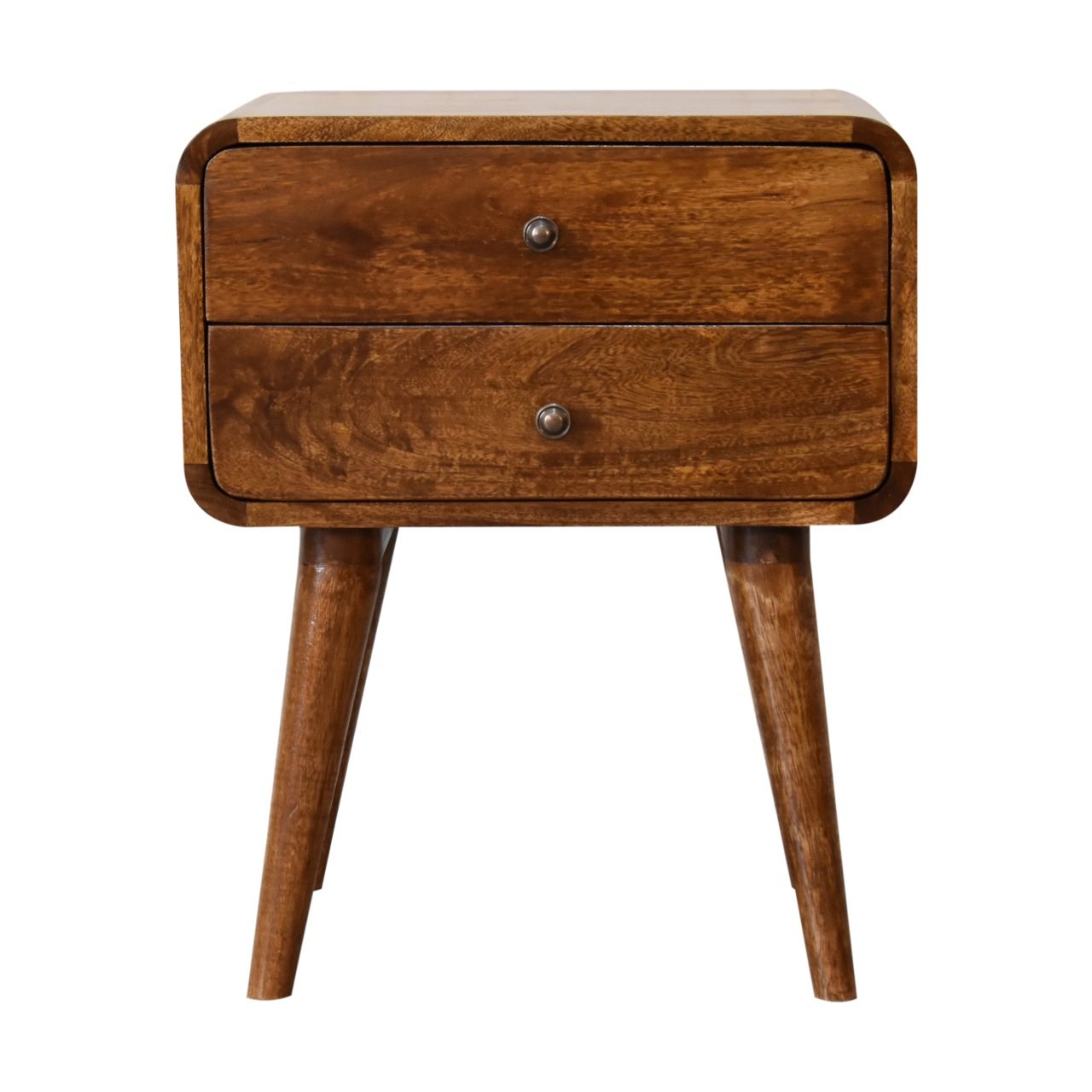 Luca Bedside Table — Chestnut · Solid mango wood
